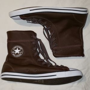 Brown Leather Converse Sneakers